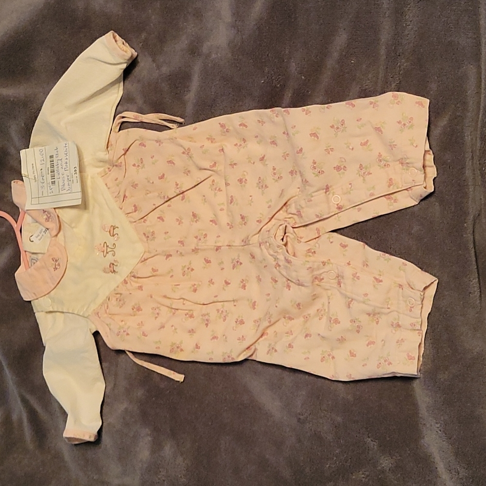 Lullaby Club Pink Floral Jumper and Long Sleeve Onesie